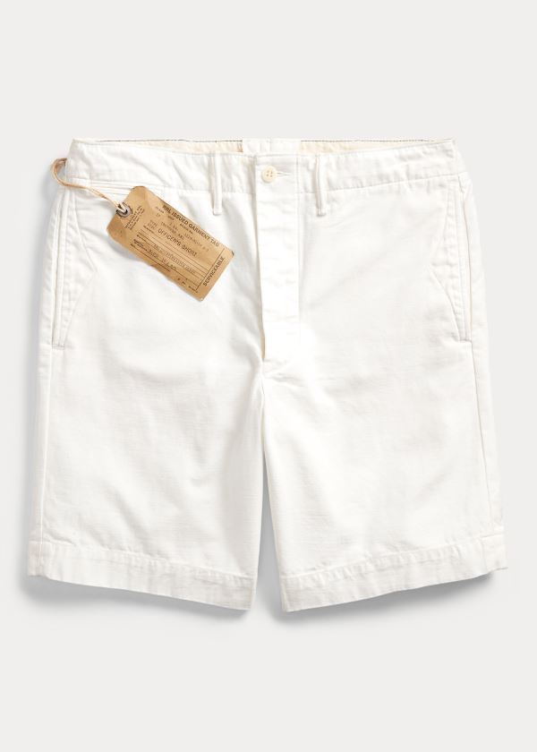 Pantalones Cortos Ralph Lauren Hombre Blancos - Reverse-Sateen - XGVNL1629